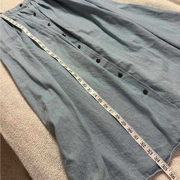 VTG 80s Blue Denim Button Front Maxi Jean Skirt Vintage Abiatti Collection - Picture 5 of 9